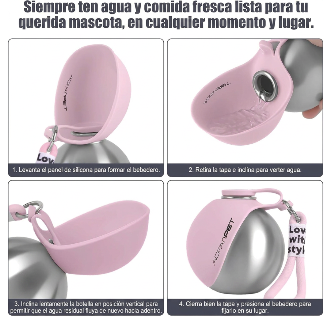 Botella de agua portatil para perros